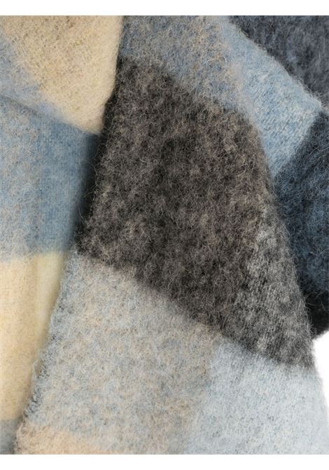 sciarpa mohair a quadri unisex blu, baige e nera ACNE STUDIOS | CA0084DIB